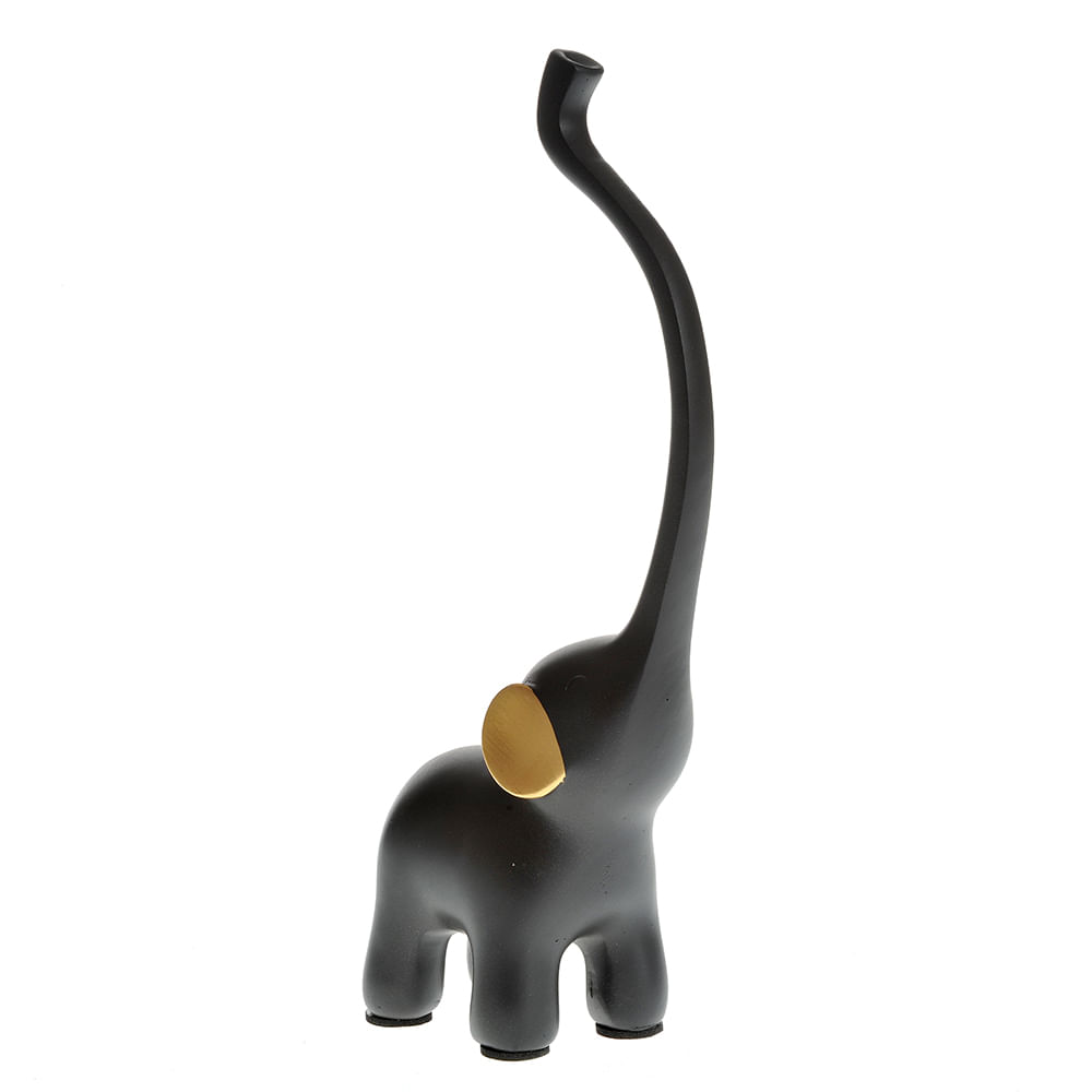 Statueta elefant negru 21 cm - 3 | YEO