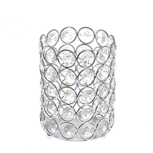 Suport decorativ din metal argintiu cu cristale
