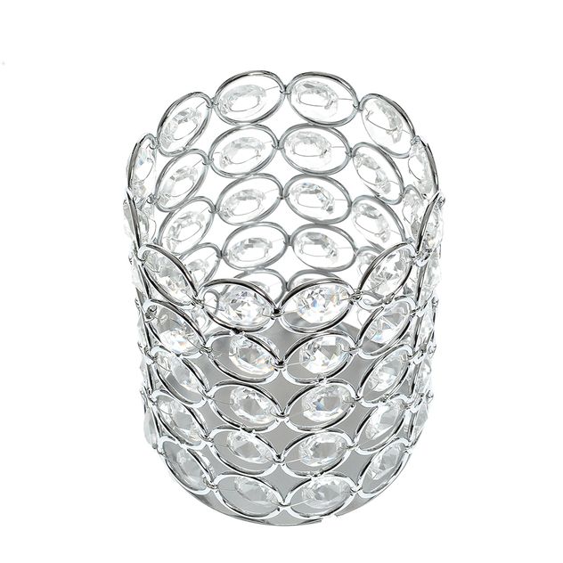 Suport decorativ din metal argintiu cu cristale