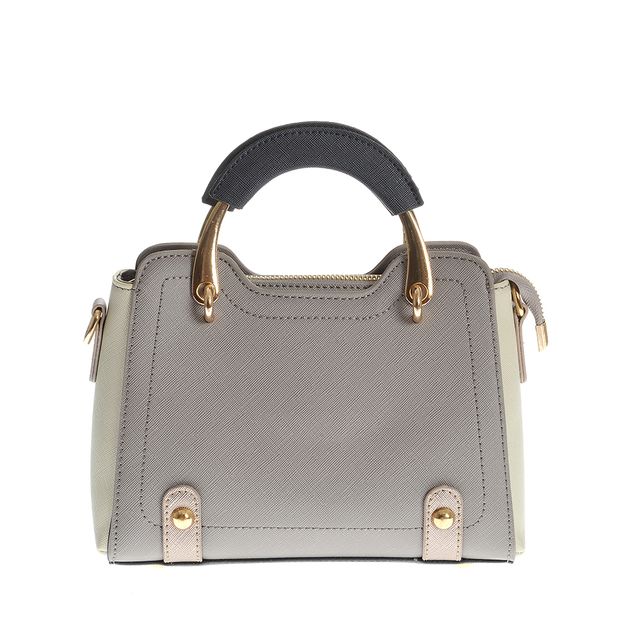 Geanta crossbody gri din piele ecologica