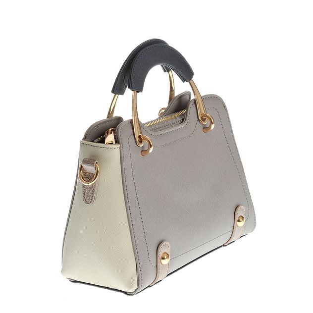 Geanta crossbody gri din piele ecologica