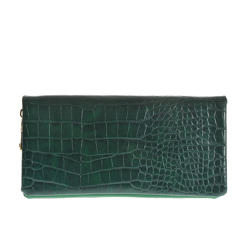 Portofel verde cu aspect piele de sarpe - 2 | YEO