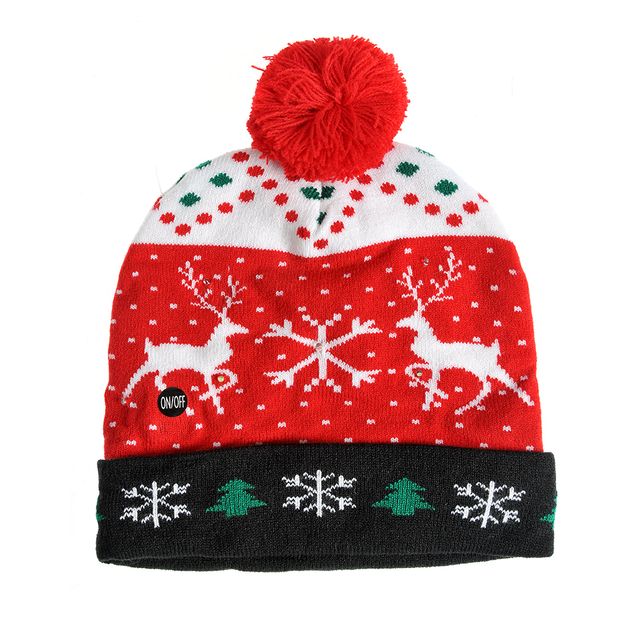 Caciula multicolora cu tematica de Craciun