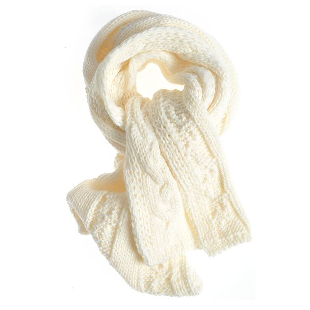 Fular elegant alb pentru sezonul rece