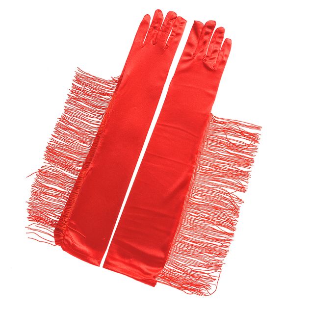 Manusi rosii cu franjuri