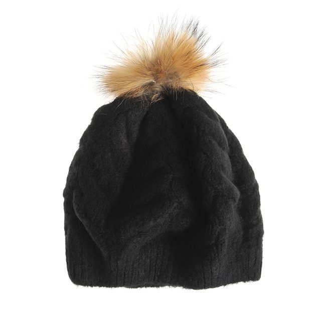 Bereta neagra cu puf maro