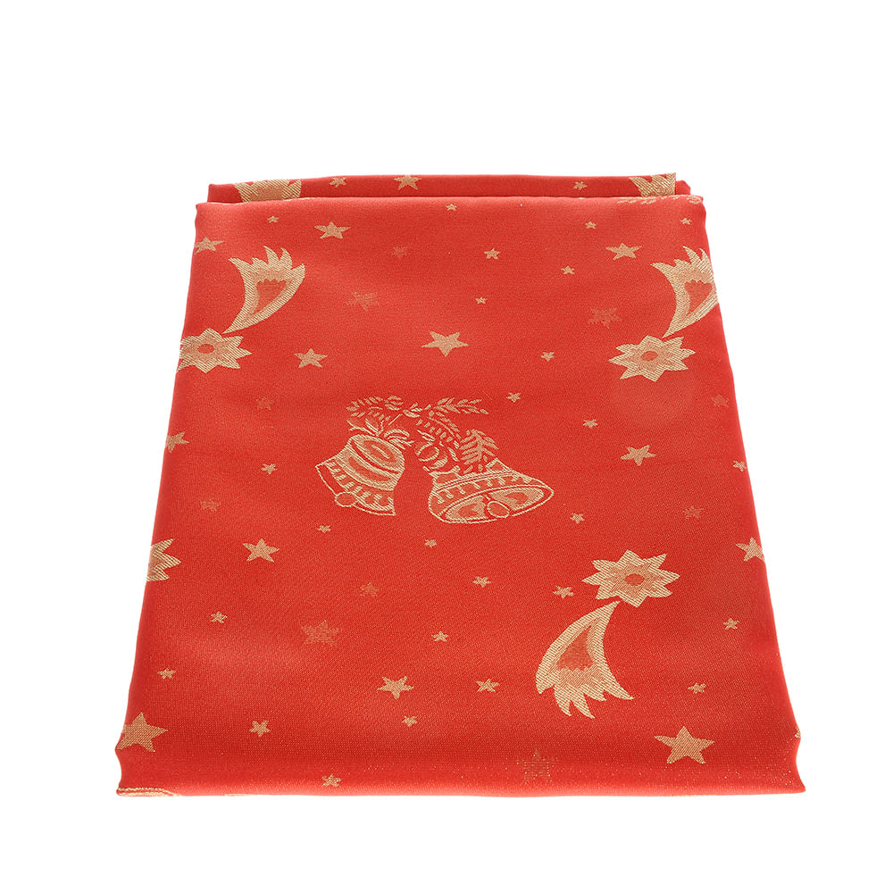 Fata de masa rosie cu clopotei aurii 1.5 x 2.4 m