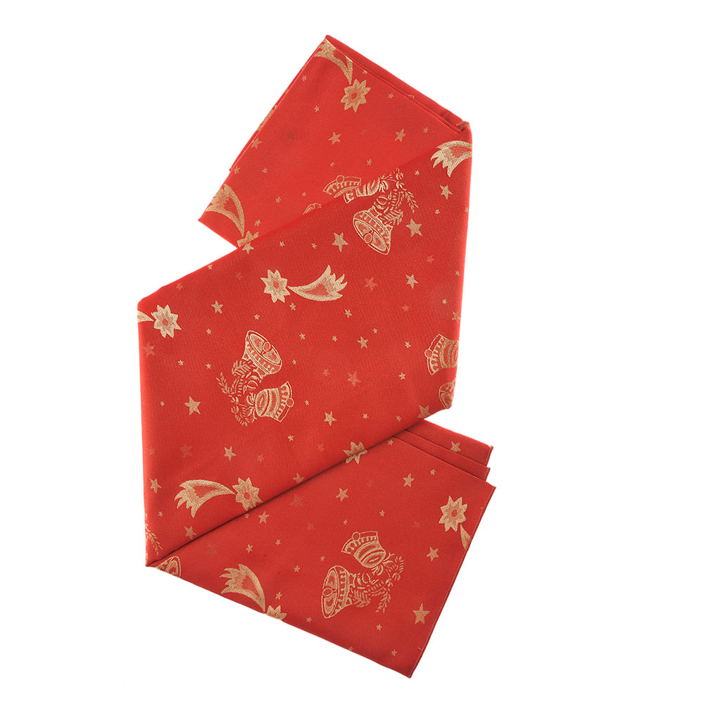 Fata de masa rosie cu clopotei aurii 1.5 x 2.4 m - 2 | YEO