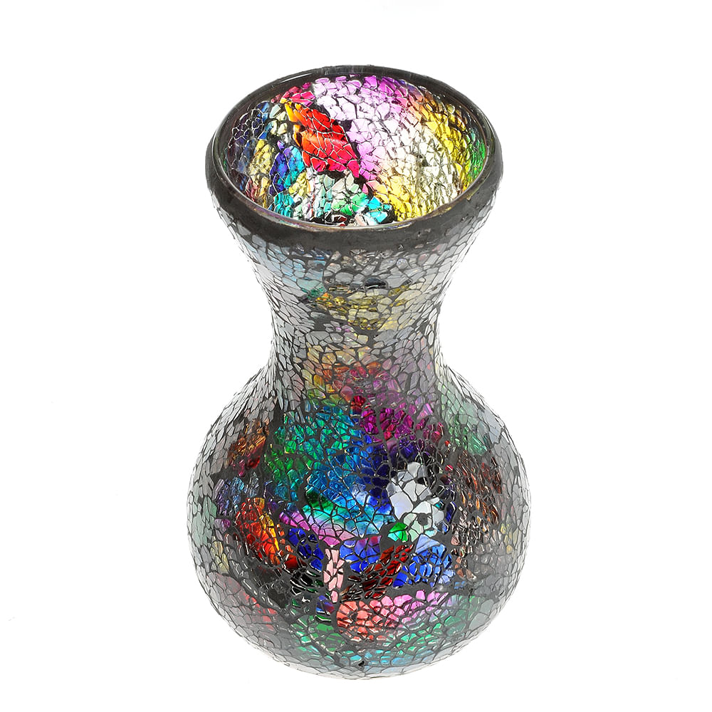 Vaza sticla mozaic multicolor 20 cm - 1 | YEO