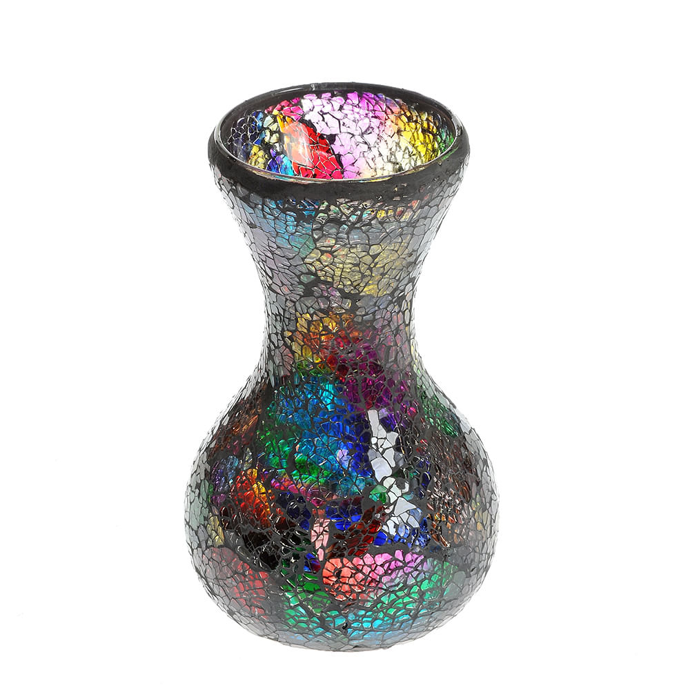 Vaza sticla mozaic multicolor 20 cm - 2 | YEO