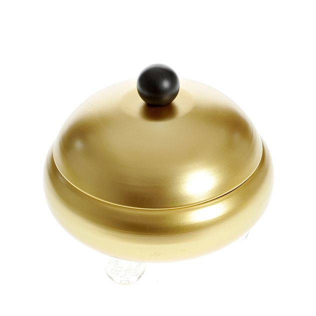 Decoratiune bol auriu cu capac 16 cm