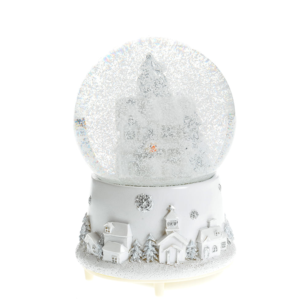 Decoratiune glob argintiu  Craciun  16 cm