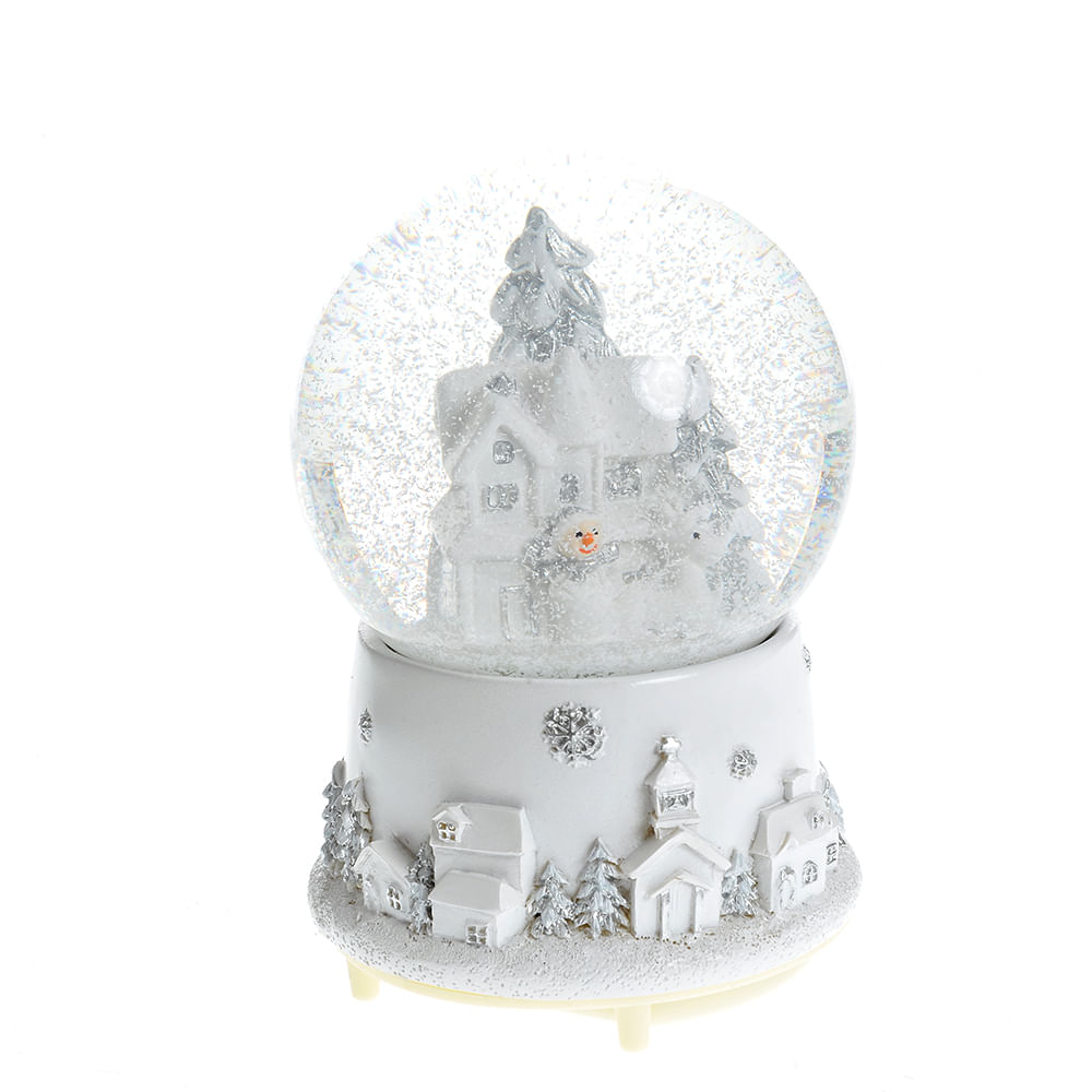 Decoratiune glob argintiu  Craciun  16 cm - 3 | YEO