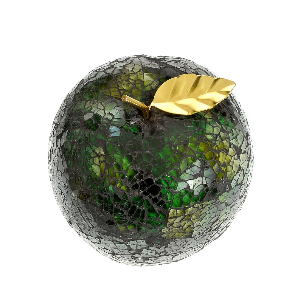 Decoratiune sticla mar verde 13 cm