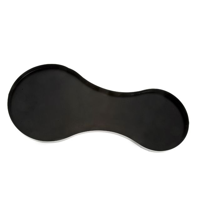 Tava decorativa neagra din metal cu forma ondulata