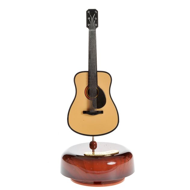 Cutie muzicala decorativa cu chitara clasica miniaturala 20 cm