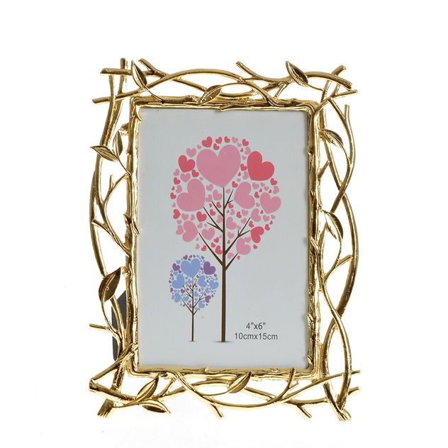 Rama foto aurie cu model de crengute 10x15 cm