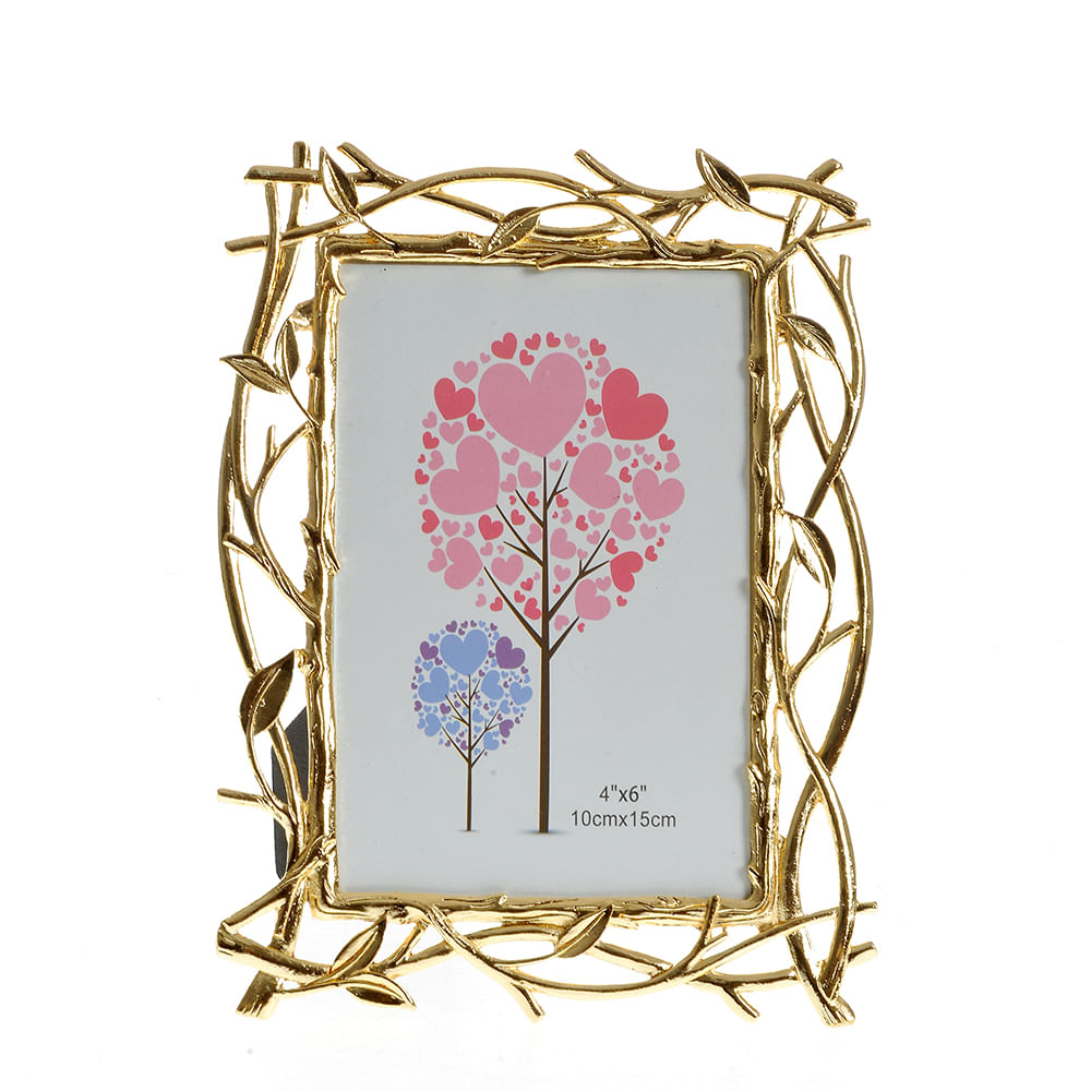 Rama foto aurie cu model de crengute 10x15 cm