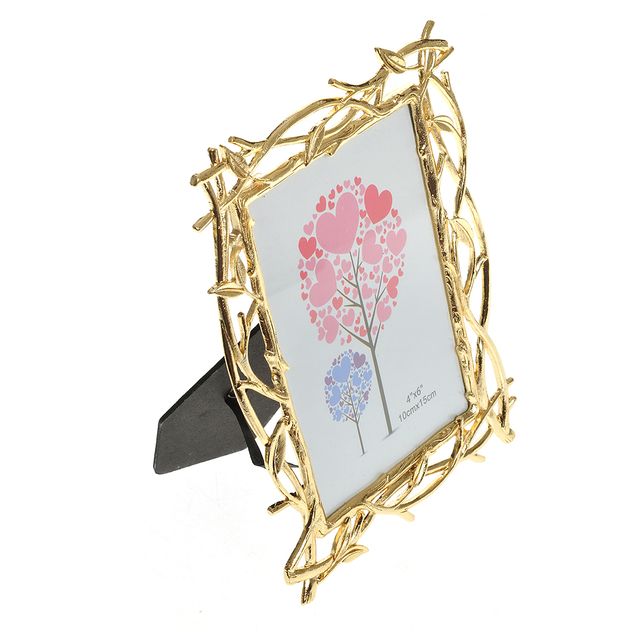 Rama foto aurie cu model de crengute 10x15 cm