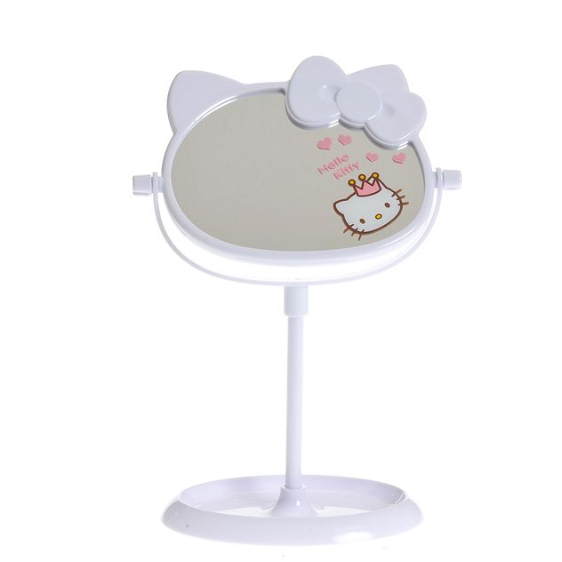 Oglinda de masa cu design pisicuta si decor roz