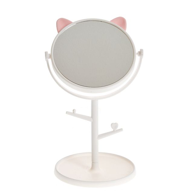 Oglinda de masa cu suport bijuterii si urechi decorative