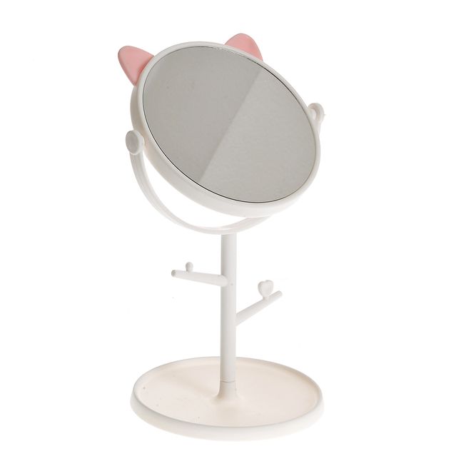 Oglinda de masa cu suport bijuterii si urechi decorative