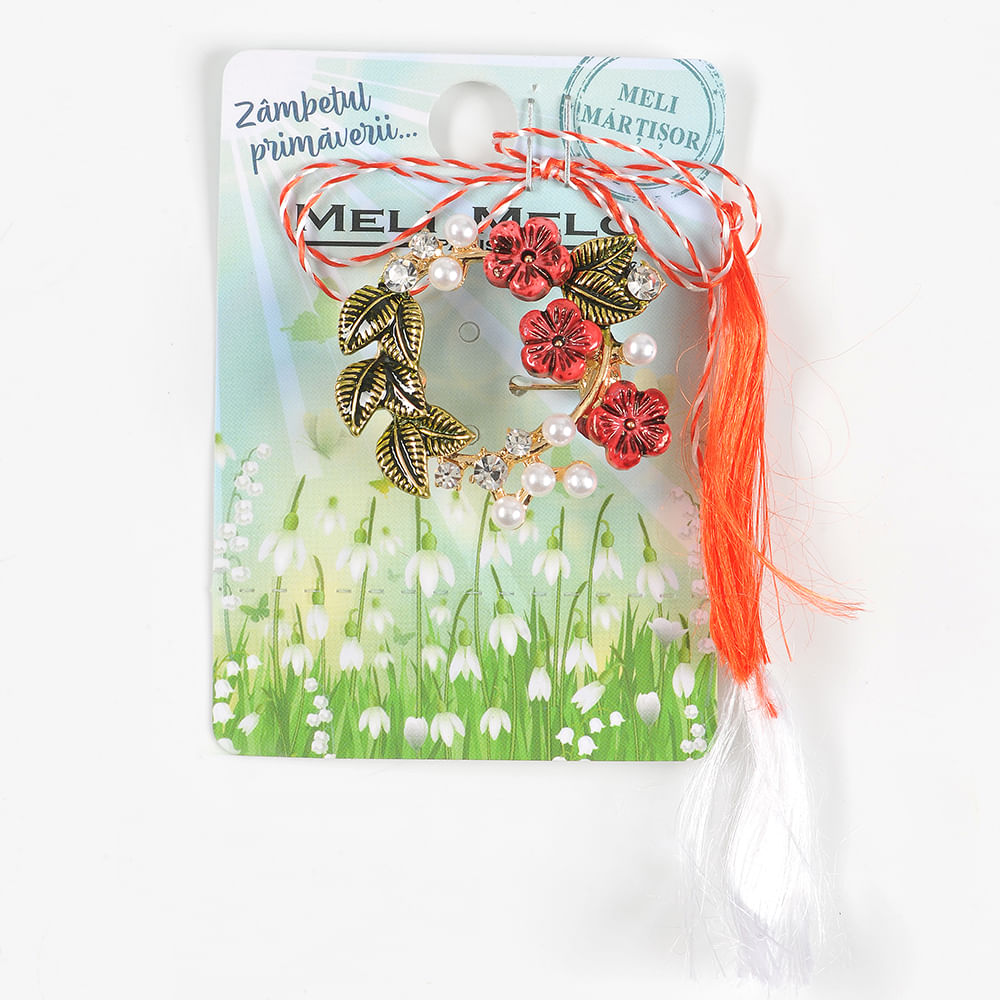 Brosa martisor coronita cu flori - 2 | YEO