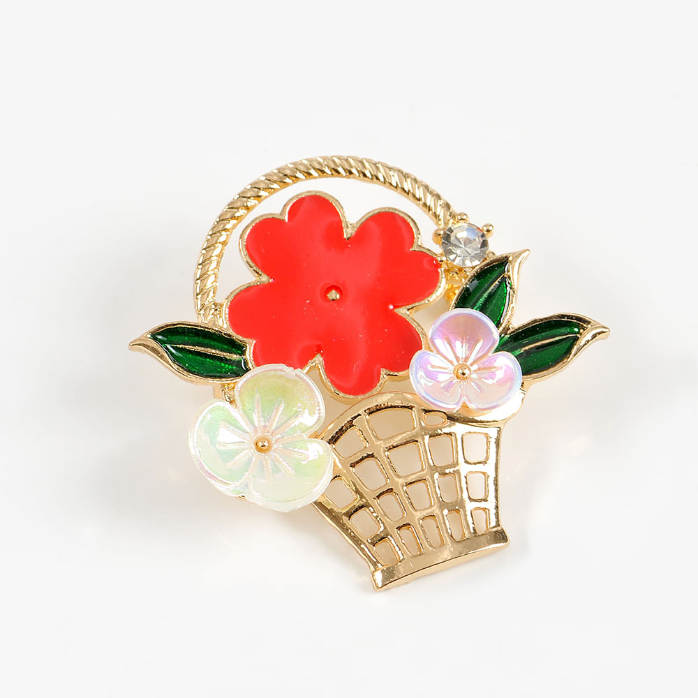 Brosa martisor  cos cu flori - 2 | YEO