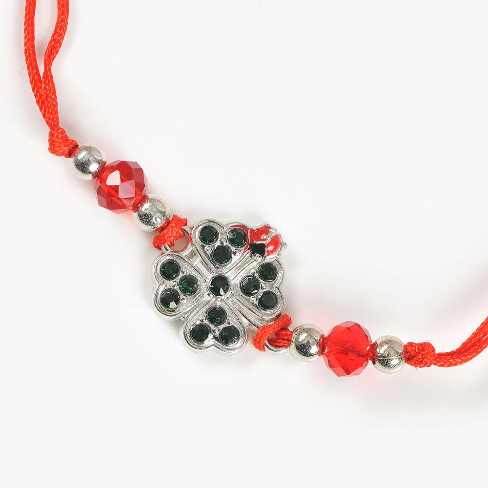 Bratara martisor rosie cu trifoi - 2 | YEO