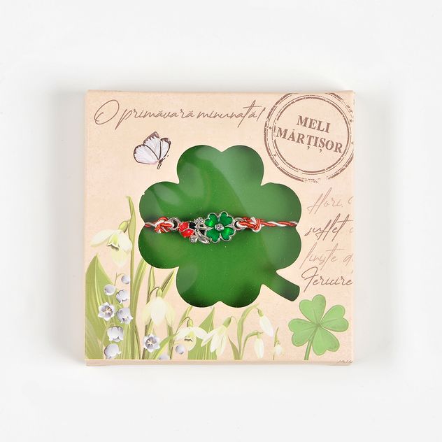 Bratara martisor cu trifoi verde