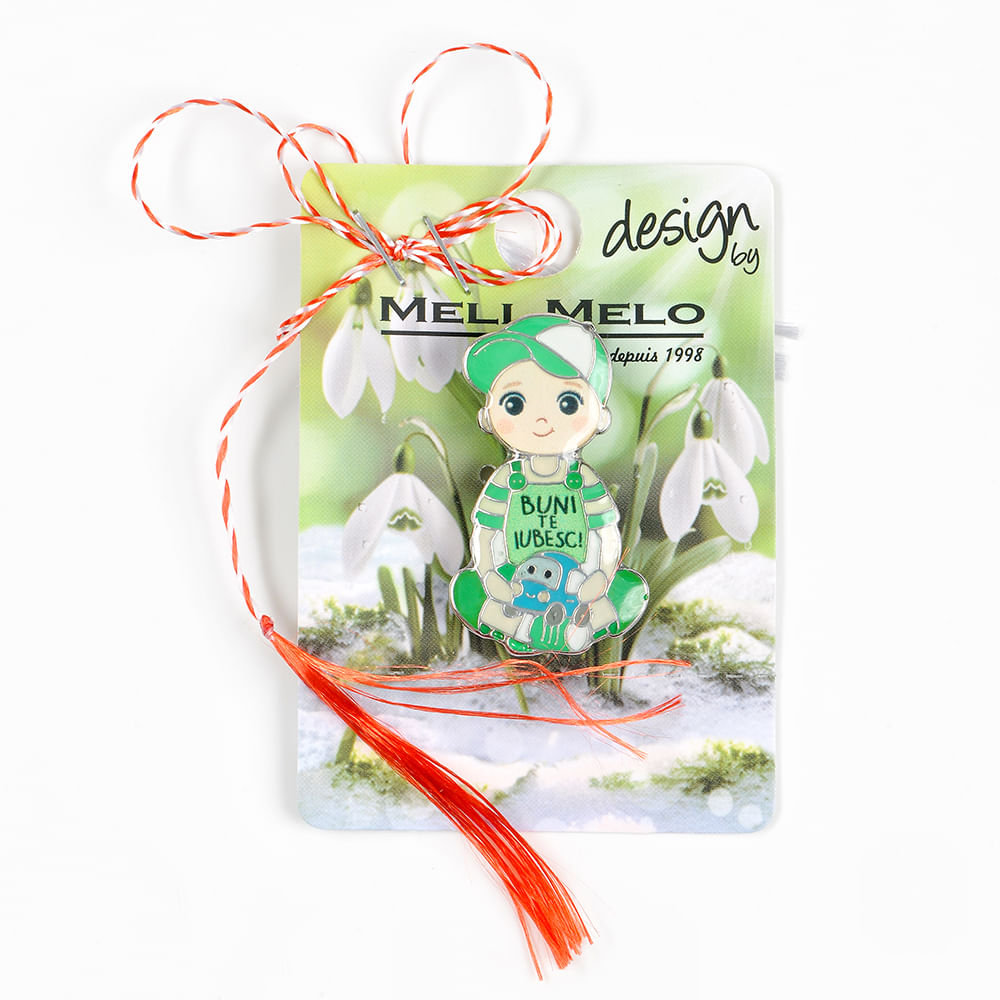 Brosa martisor cu mesaj: Buni te iubesc! - 1 | YEO