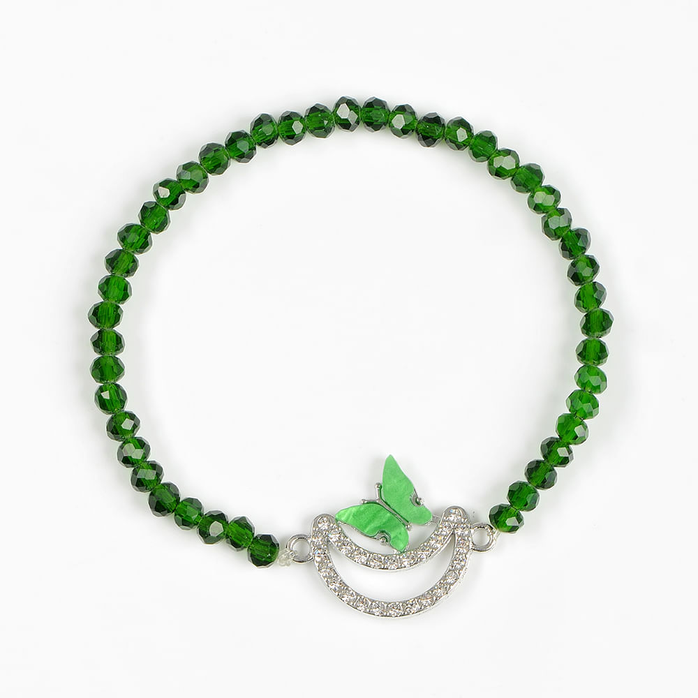 Bratara martisor verde cu semiluna si fluture - 3 | YEO