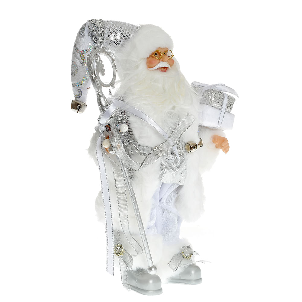 Decoratiune Mos Craciun argintiu 30 cm - 2 | YEO