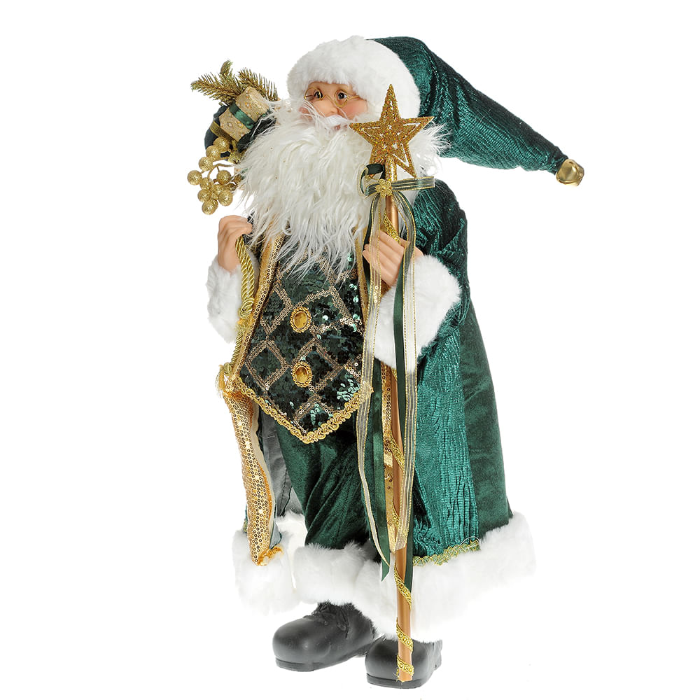 Decoratiune Mos Craciun verde 60 cm - 2 | YEO