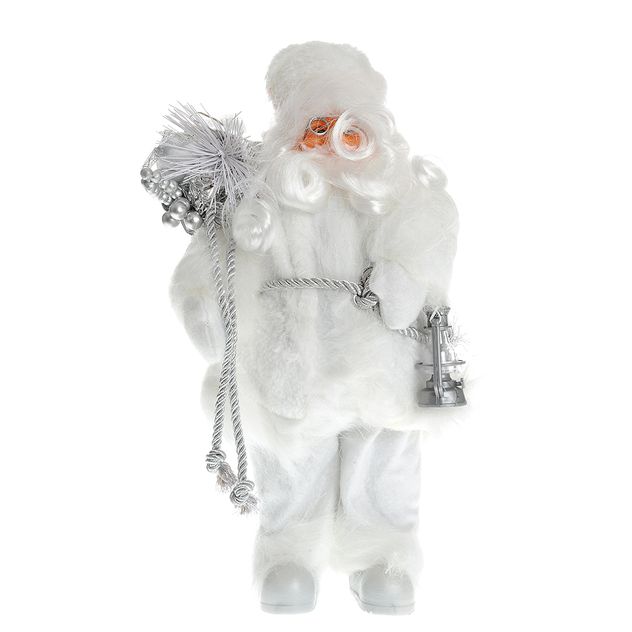 Decoratiune Mos Craciun alb 30 cm