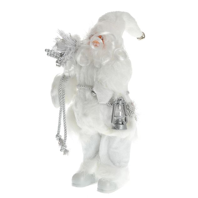 Decoratiune Mos Craciun alb 30 cm