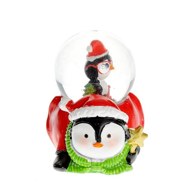 Glob decorativ de Craciun cu pinguin
