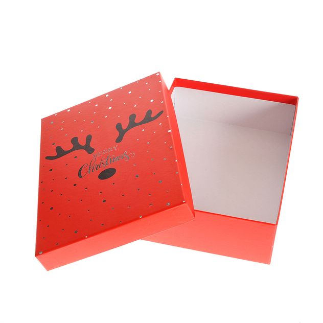 Cutie cadou de Craciun design ren rosu 27.5 cm