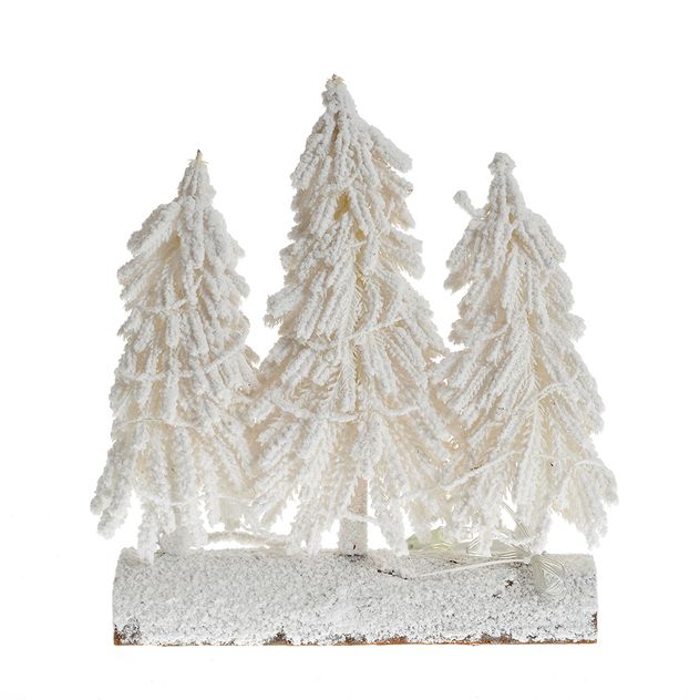 Decoratiune brazi albi cu zapada