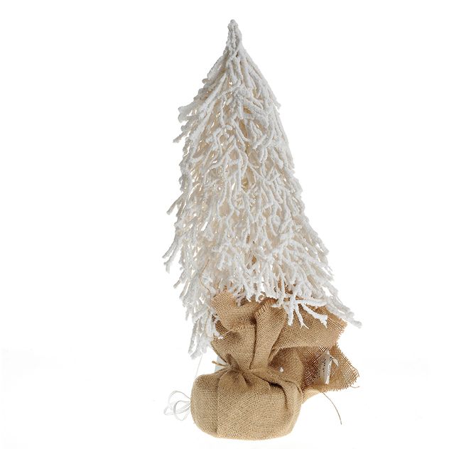 Brad decorativ cu zapada si lumina 46 cm