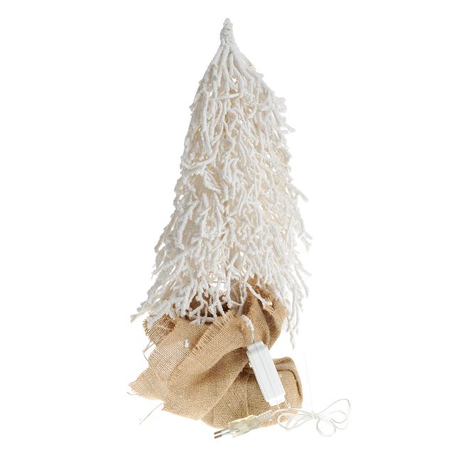 Brad decorativ cu zapada si lumina 46 cm