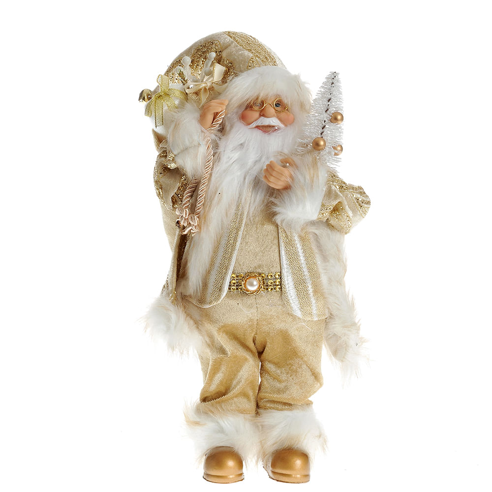 Decoratiune Mos Craciun auriu 30 cm