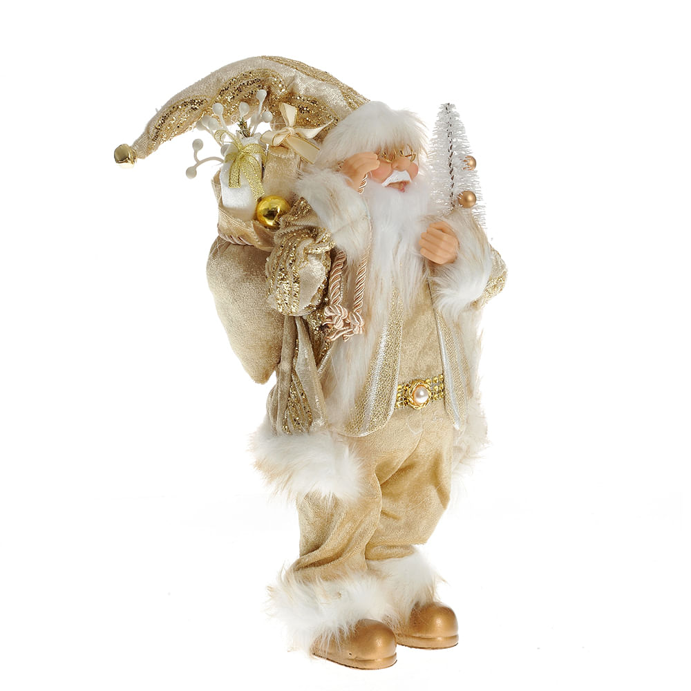 Decoratiune Mos Craciun auriu 30 cm - 2 | YEO