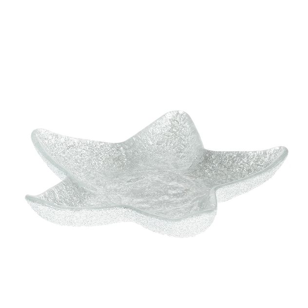 Platou decorativ in forma de stea argintie 15 cm
