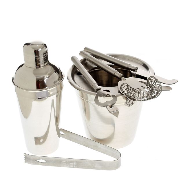 Kit pentru cocktailuri cu shaker si ustensile 24 cm
