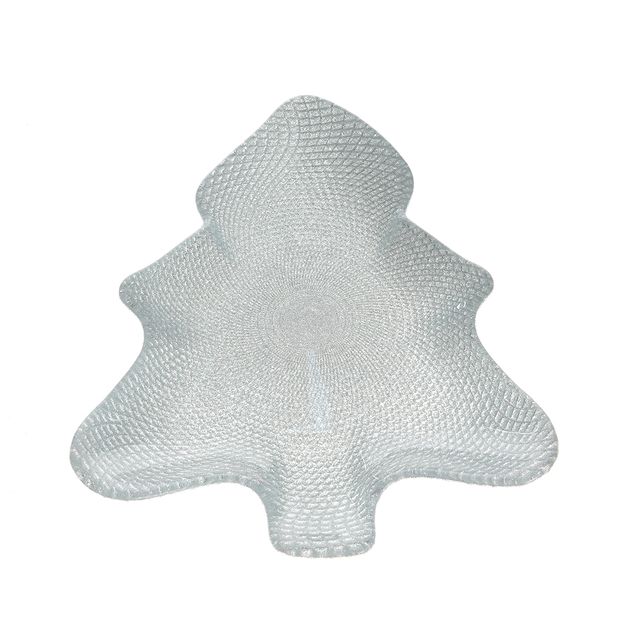 Platou decorativ brad argintiu 30 cm
