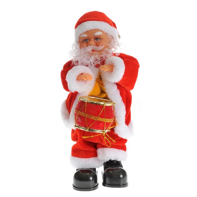Decoratiune Mos Craciun cu toba 30 cm