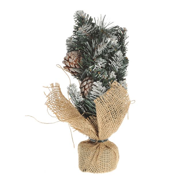 Brad decorativ cu conuri si zapada artificiala 30 cm