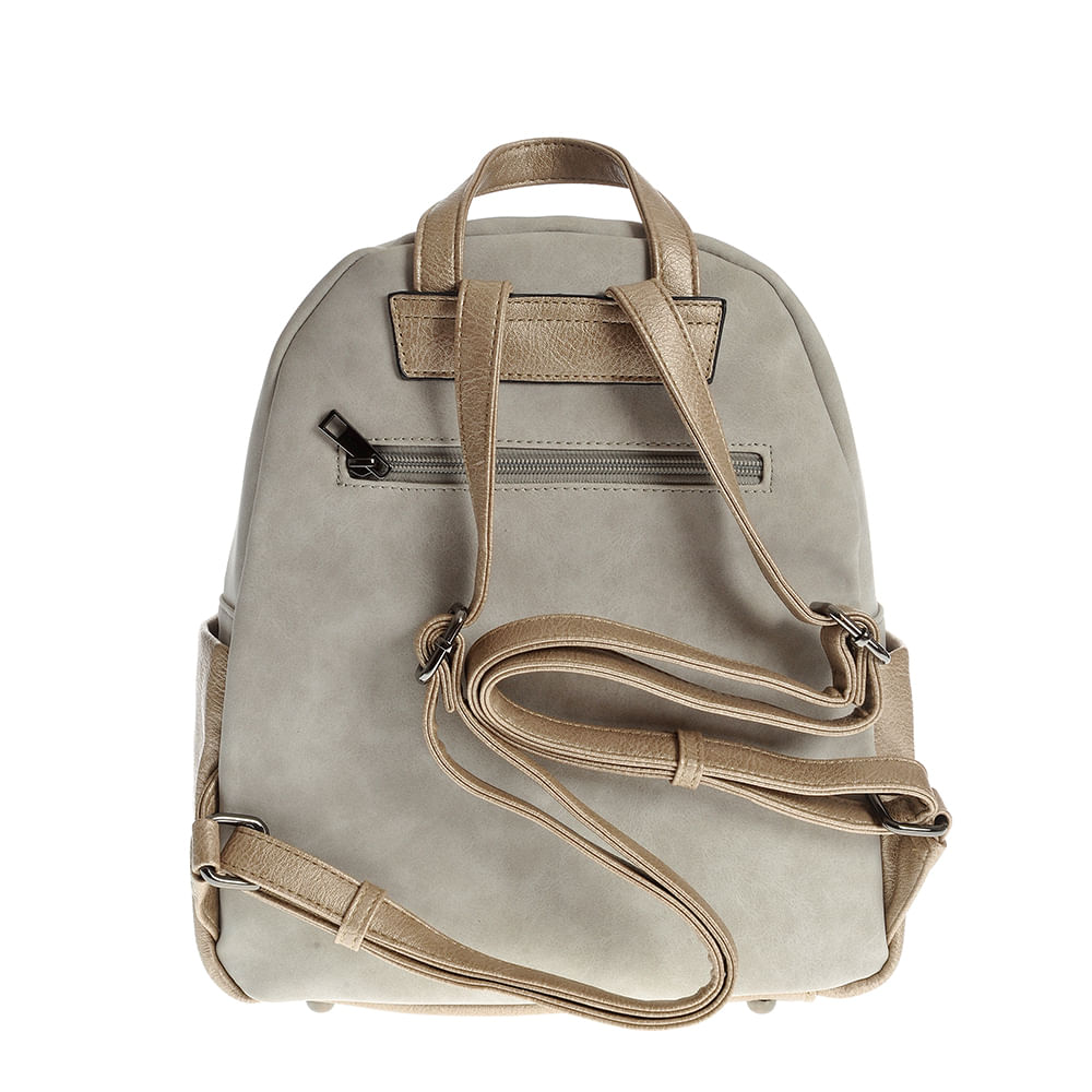 Rucsac casual gri cu fermoar decorativ - 2 | YEO