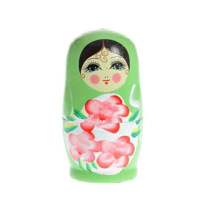 Set statuete Matrioska verzi din lemn pictat
